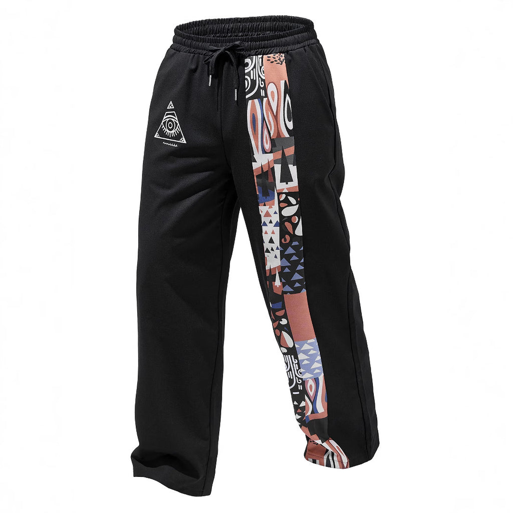 Retro Printed Loose Casual Straight Trousers
