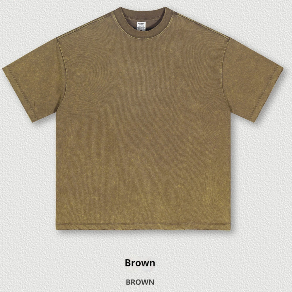 Summer New Washed Old Short-sleeved T-shirt For Men