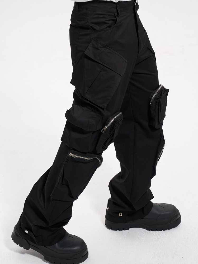High Street Multi-pocket Fashion Brand Wide Leg Leisure Baggy Pants