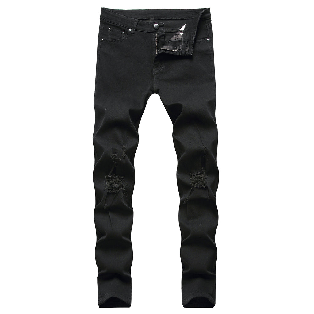 High Elastic Ripped Slim Jeans