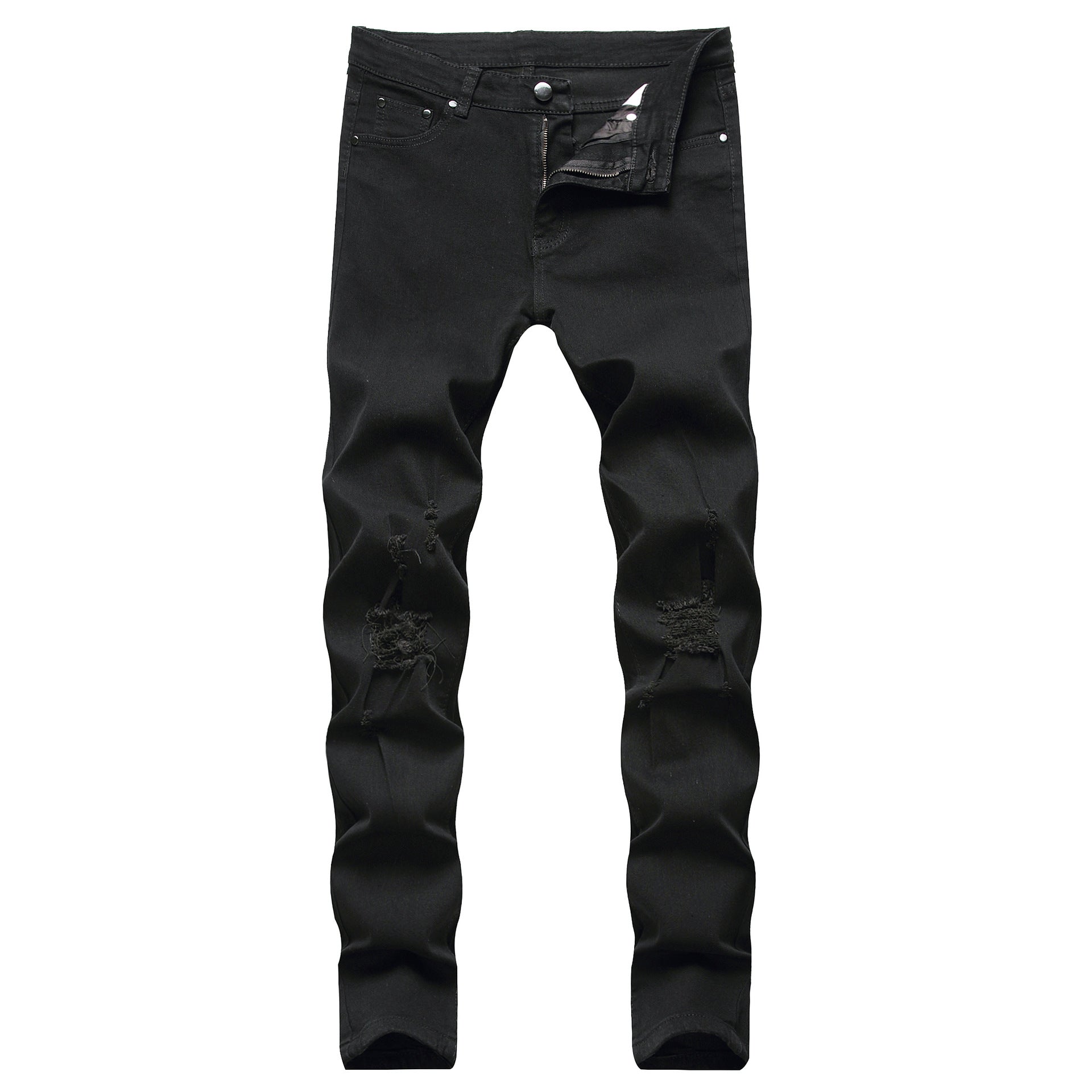 High Elastic Ripped Slim Jeans