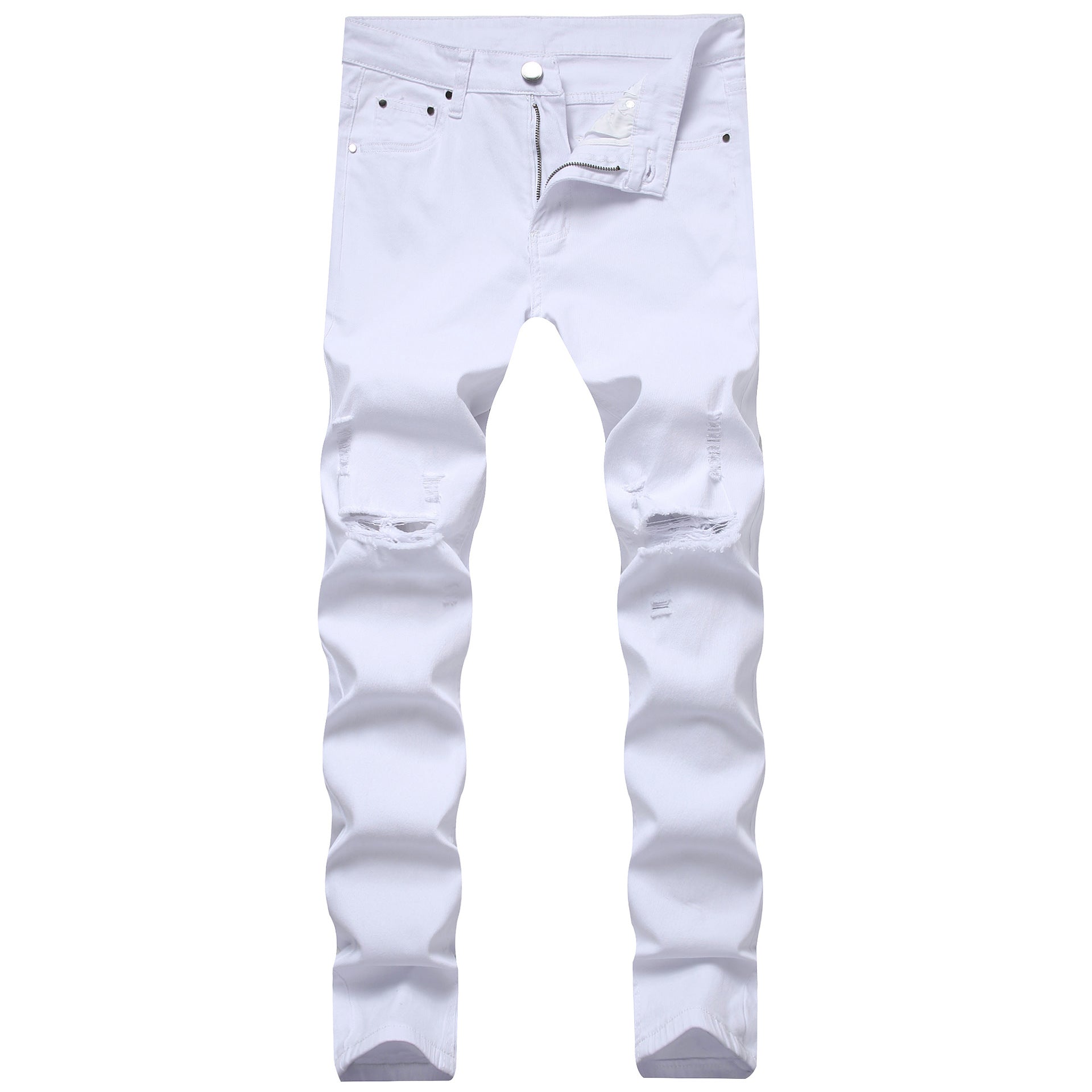 High Elastic Ripped Slim Jeans