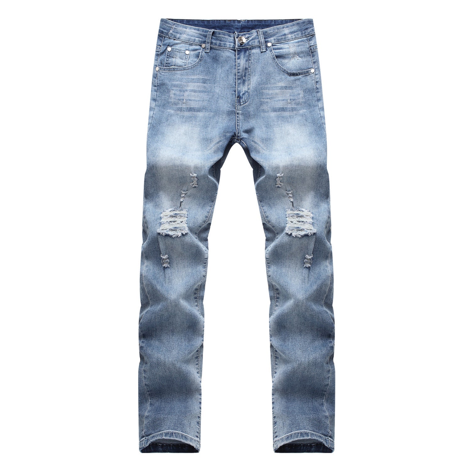 High Elastic Ripped Slim Jeans
