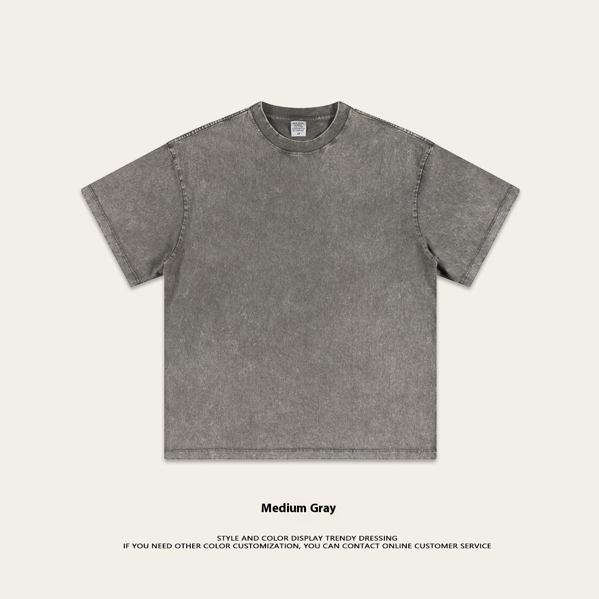 Washed-out Vintage Pure Cotton Loose Short Sleeve Male