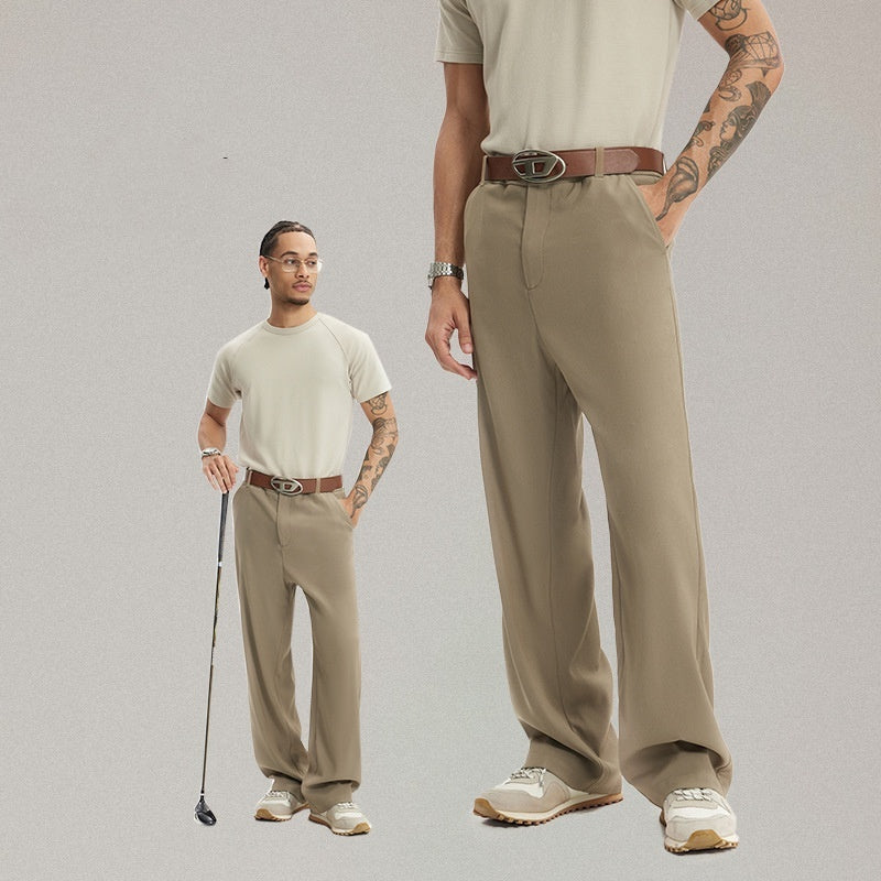 Spring And Summer New Simple Draping Casual Pocket Trousers