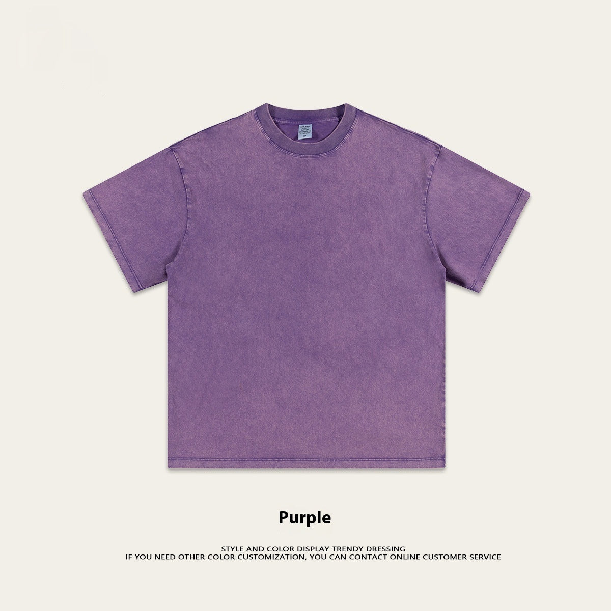 Washed-out Vintage Pure Cotton Loose Short Sleeve Male