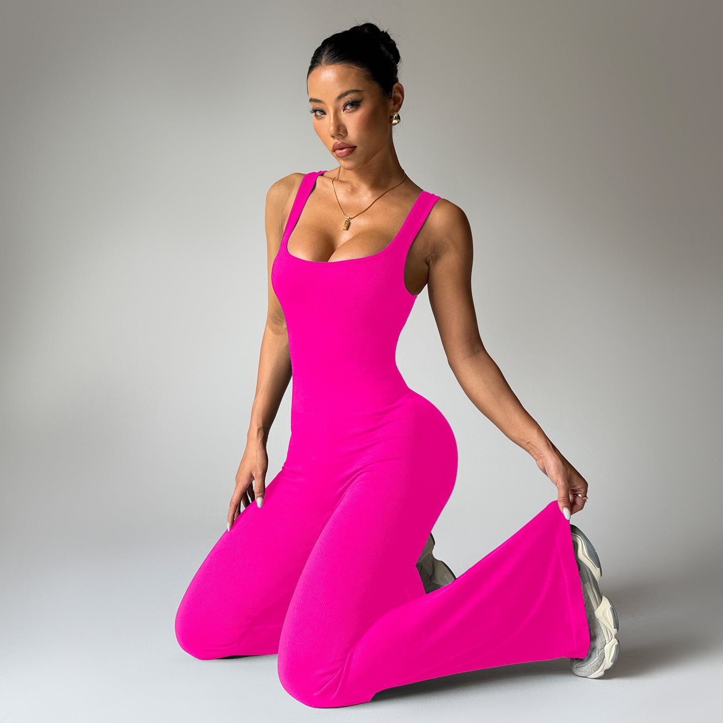 Hip Lifting Flared Feet Tight Yoga Jumpsuit