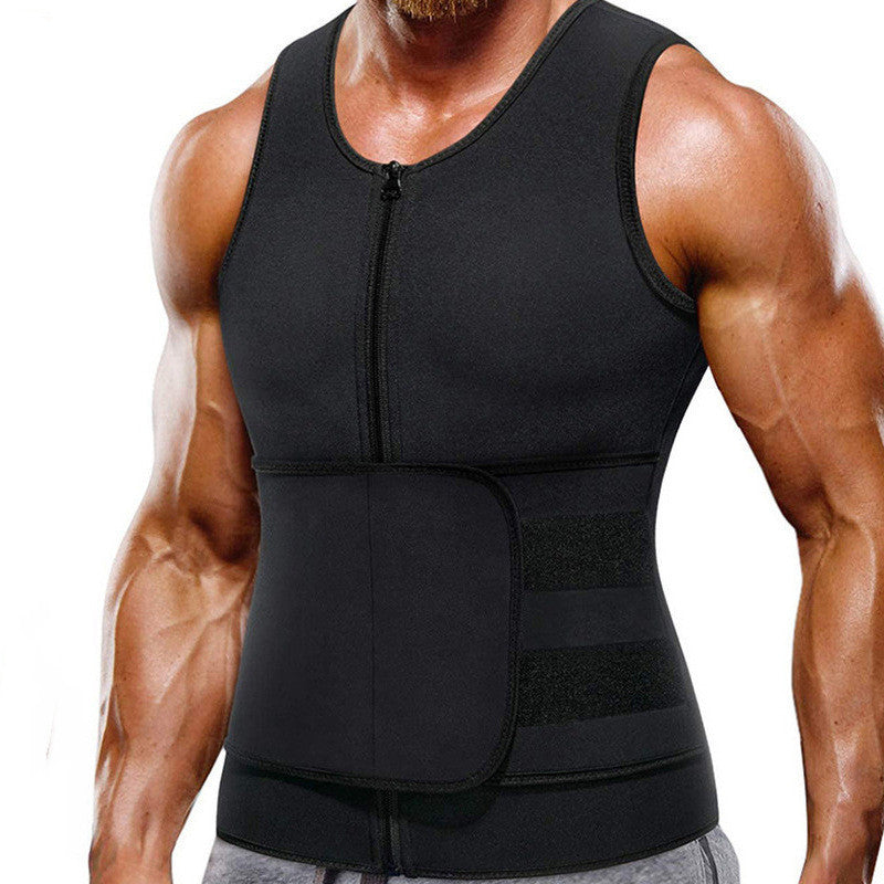 Neoprene Plastic Sports Sweat Burst Zipper Waist Belt Vest