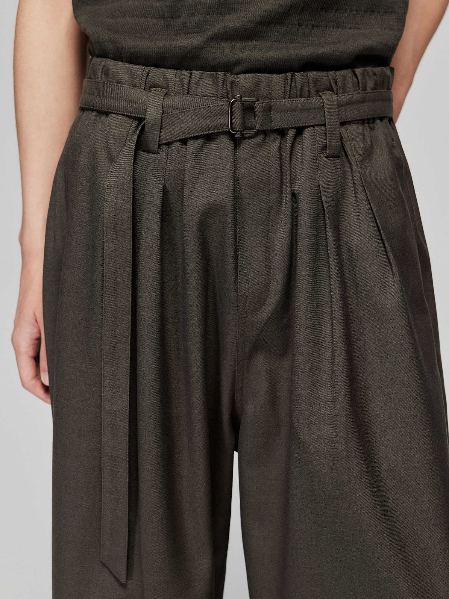 About All-match Elastic Lace Waist Adjustable Wide-leg Suit Pants