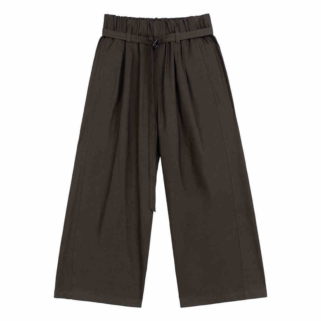 About All-match Elastic Lace Waist Adjustable Wide-leg Suit Pants