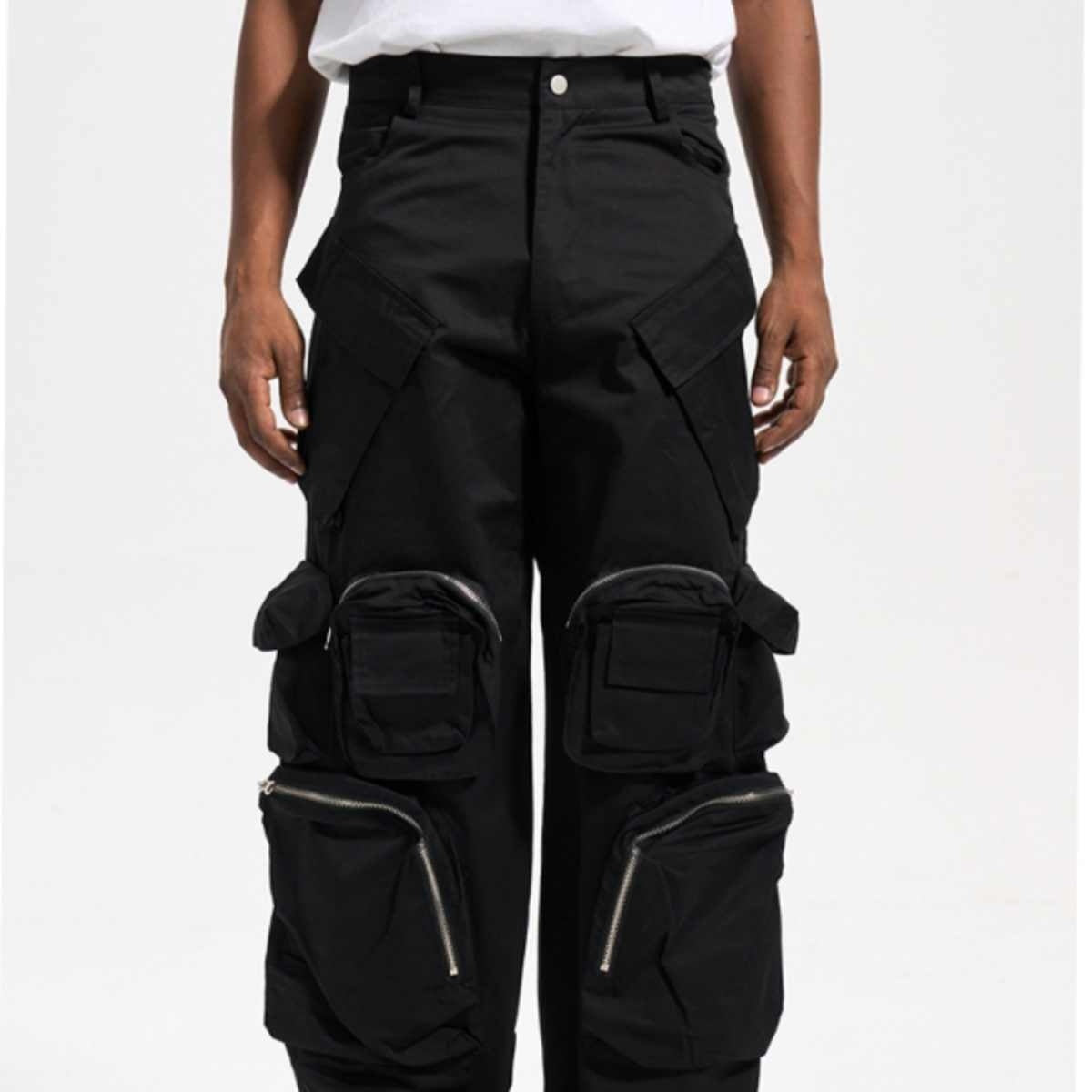 High Street Multi-pocket Fashion Brand Wide Leg Leisure Baggy Pants