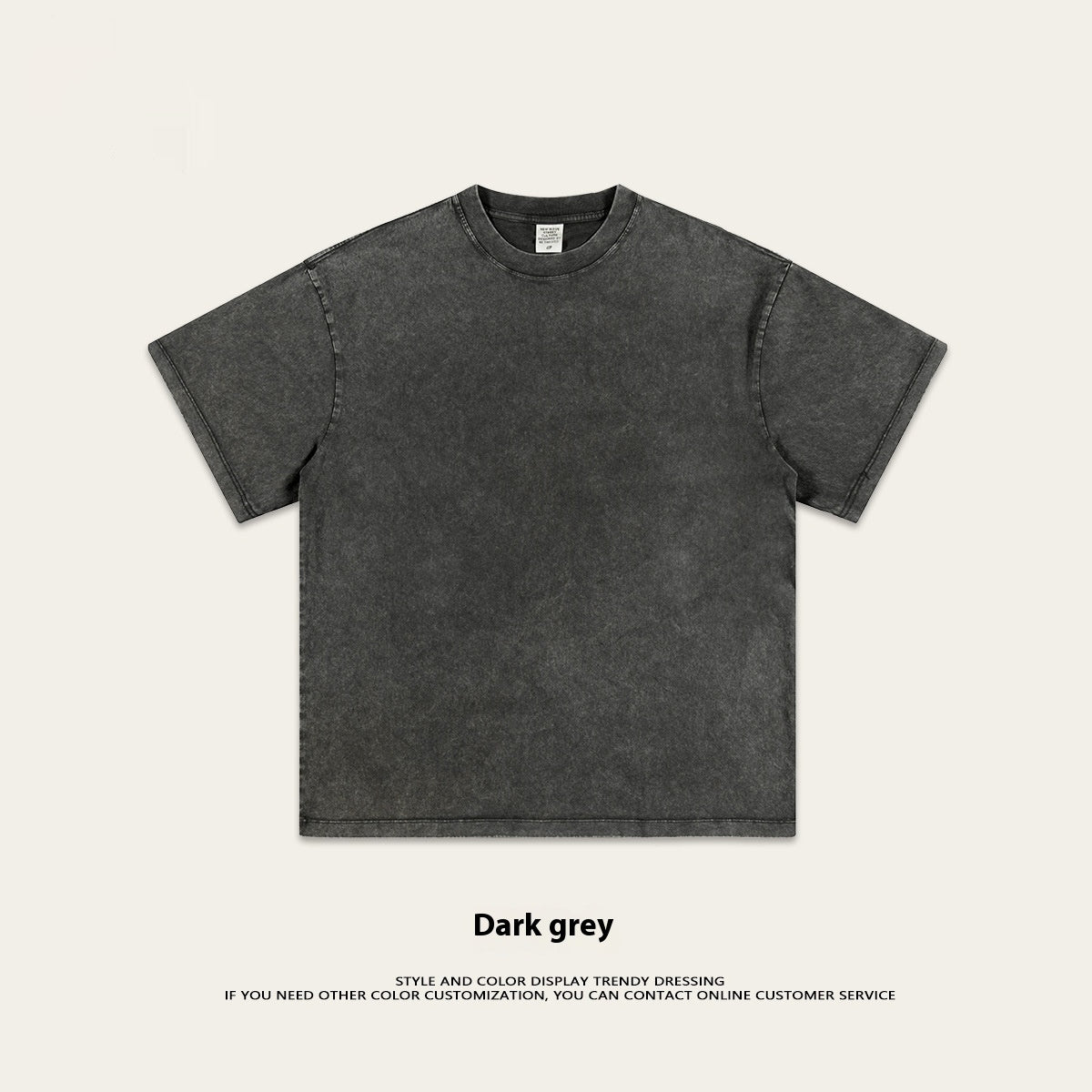 Washed-out Vintage Pure Cotton Loose Short Sleeve Male