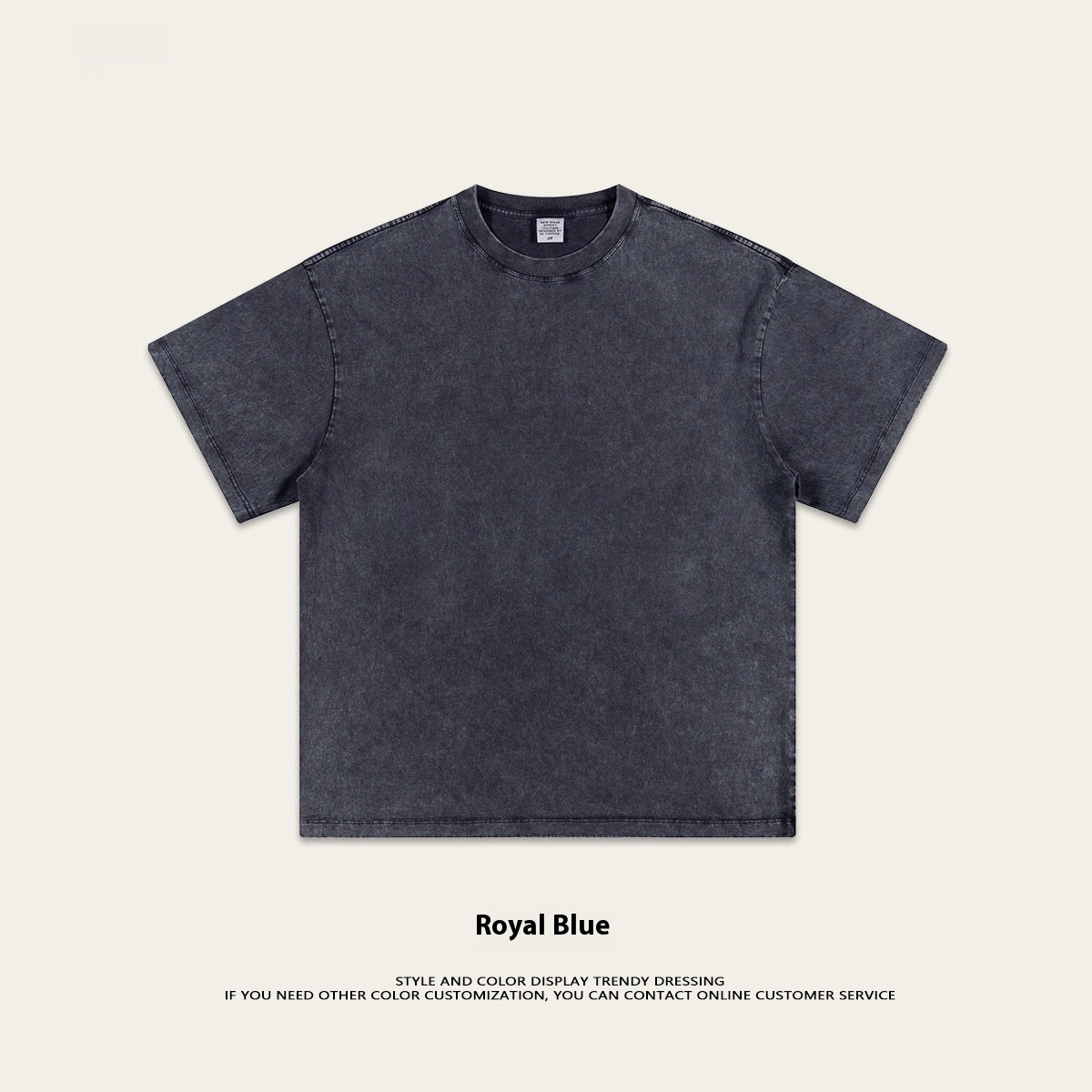 Washed-out Vintage Pure Cotton Loose Short Sleeve Male