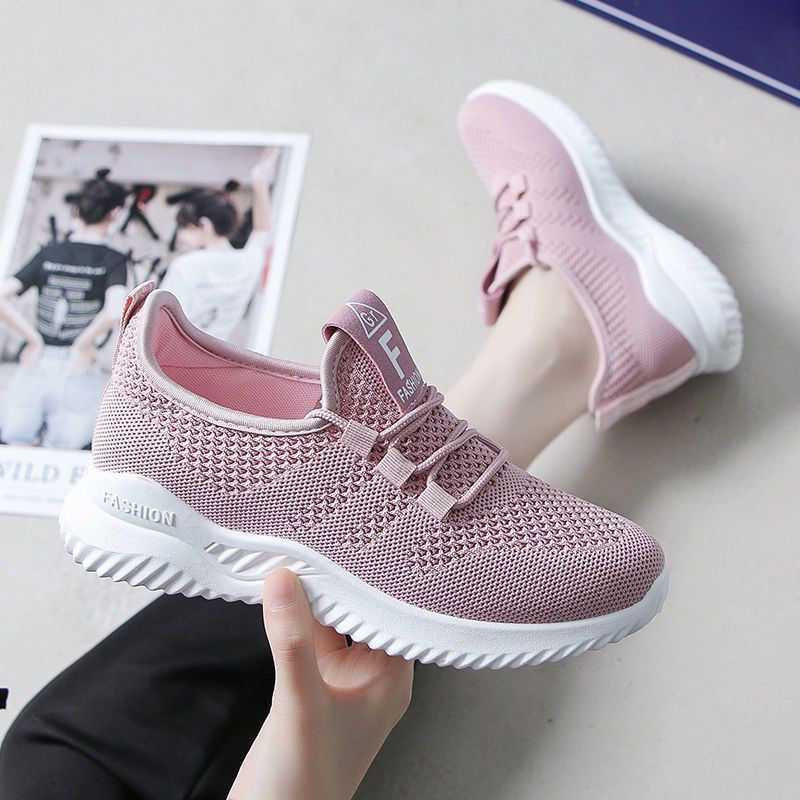 Running Shoes Hollow Mesh Travel Shoes Round Toe Lace-up Shoes