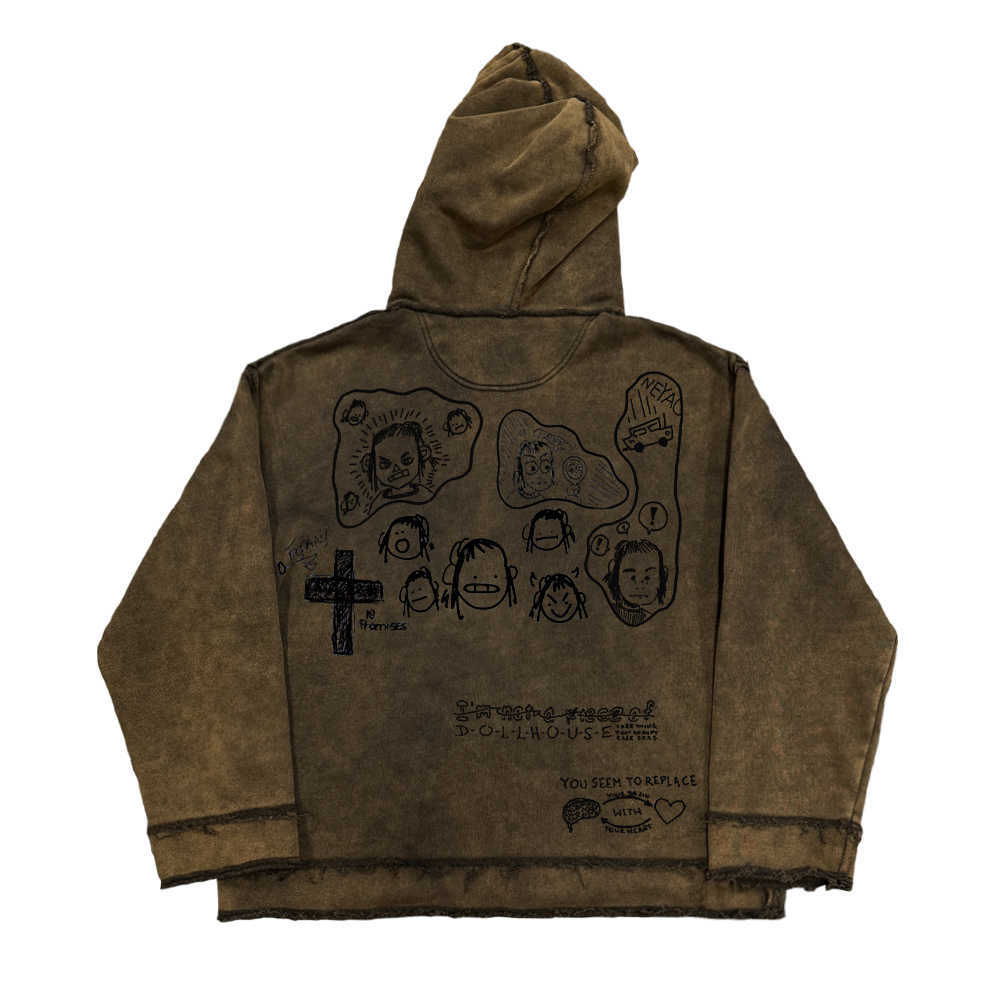Retro Heavy Anti-worn Looking Washed-out Destruction Sweater