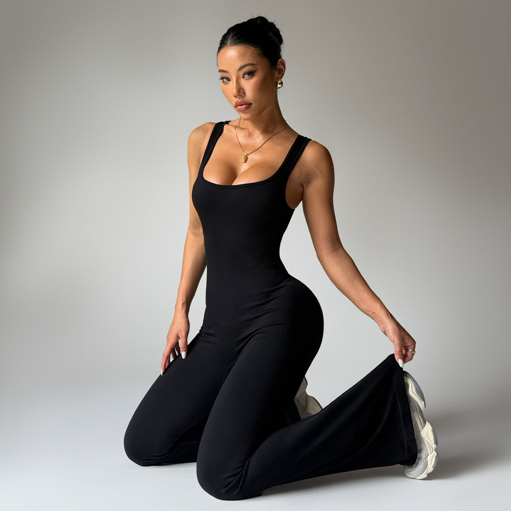 Hip Lifting Flared Feet Tight Yoga Jumpsuit