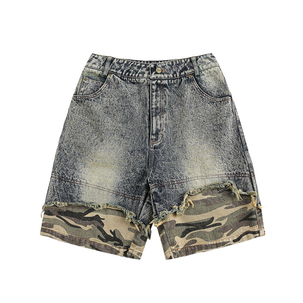 Men's Stitched Camouflage Frayed Do The Old Cowboy Shorts