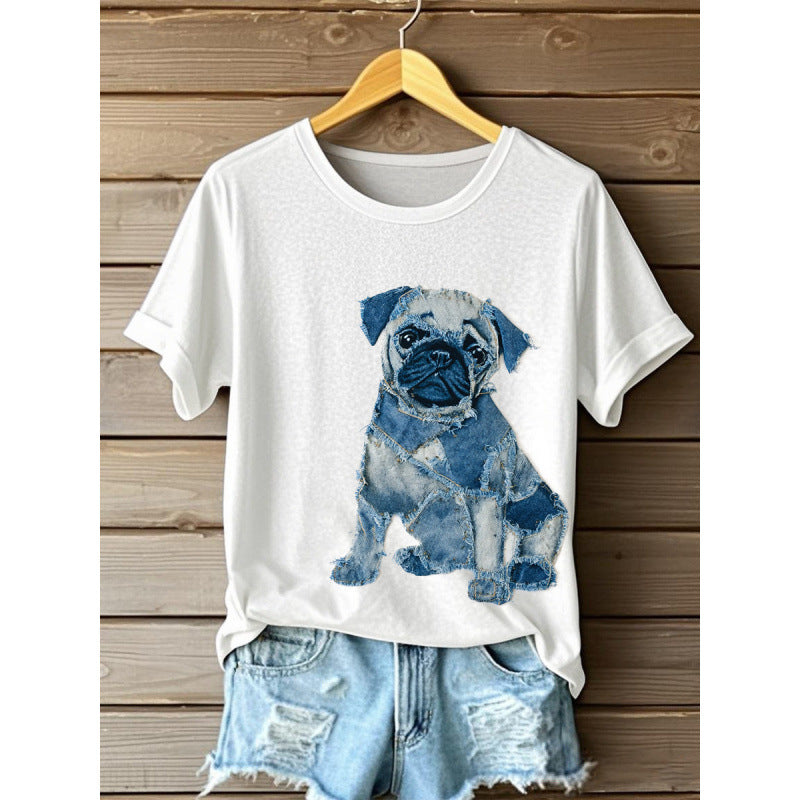 Women's Digital Printed Round Neck Top