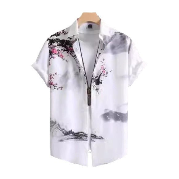 Plus Size Casual 3D Digital Printing Short Sleeve