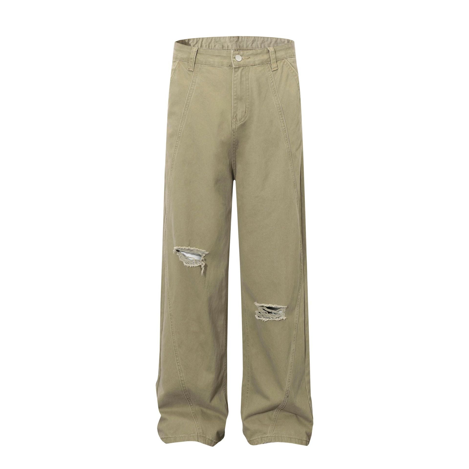 Men's Retro Simple Loose Wide-leg Workwear Trousers