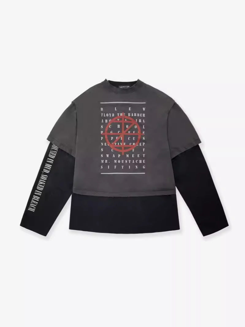 Male Personality Totem Letter Print Sweatshirt