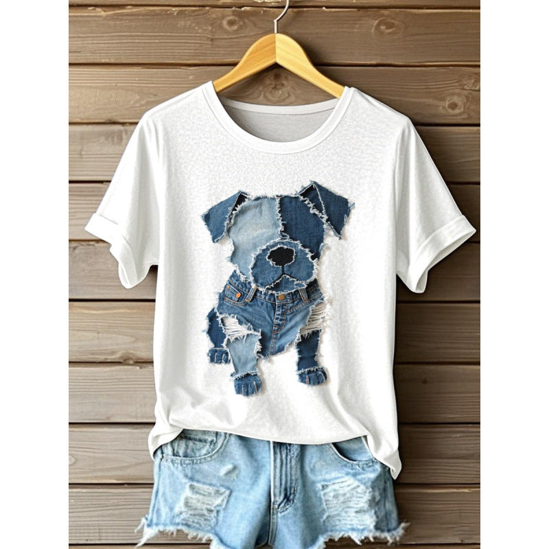 Women's Digital Printed Round Neck Top
