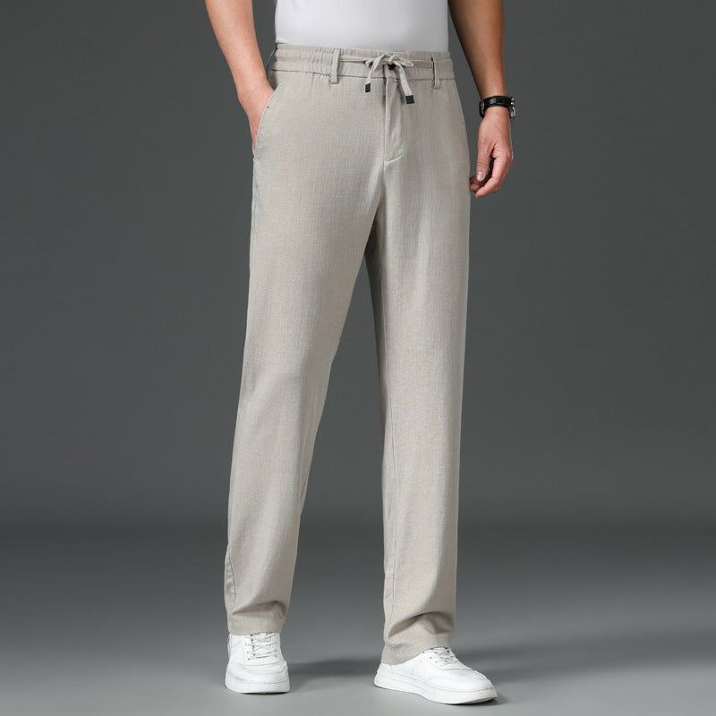 Summer Thin Cotton And Linen Tencel Breathable And Loose Straight White Pants