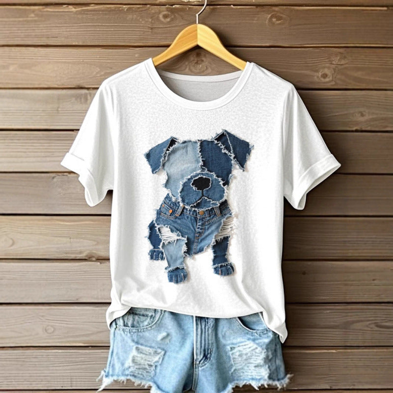 Women's Digital Printed Round Neck Top
