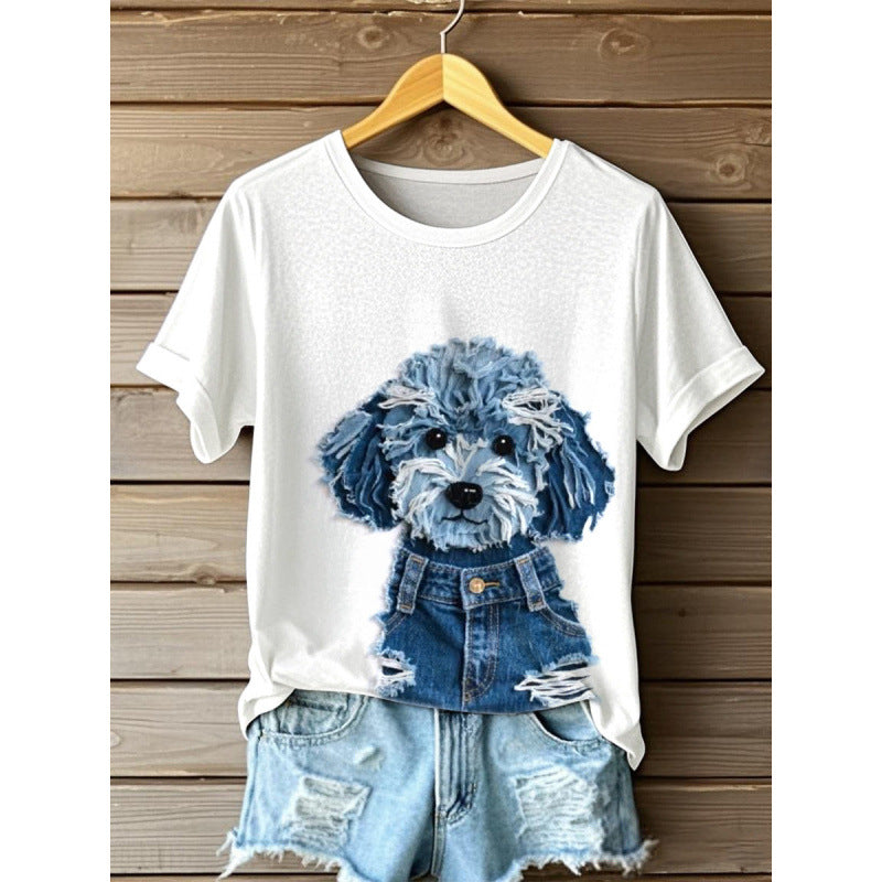 Women's Digital Printed Round Neck Top