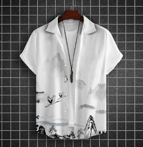 Plus Size Casual 3D Digital Printing Short Sleeve