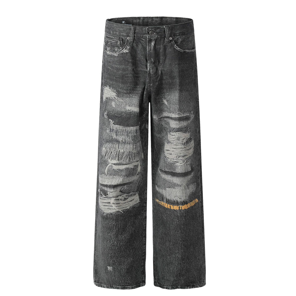 Men's And Women's Loose Fashion Straight Jeans