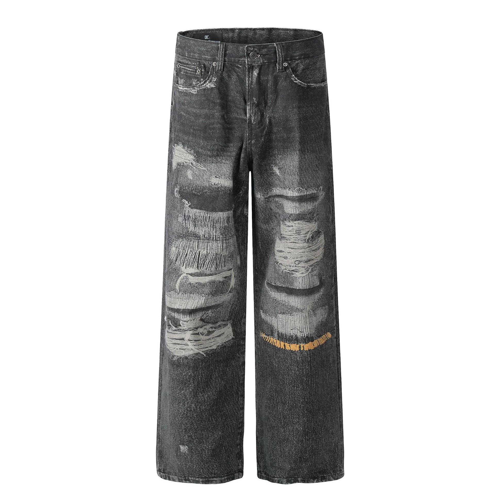 Men's And Women's Loose Fashion Straight Jeans