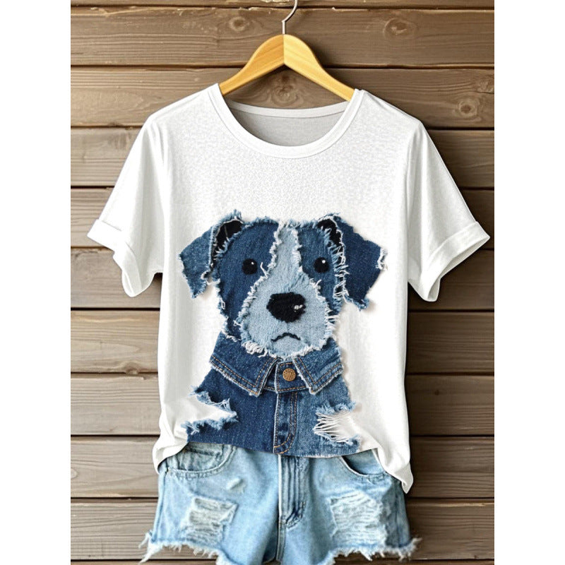 Women's Digital Printed Round Neck Top