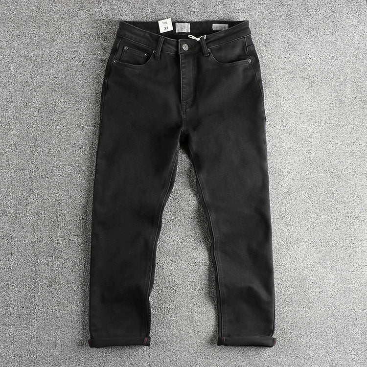 Fashion Personalized Washed Straight Retro Jeans Men