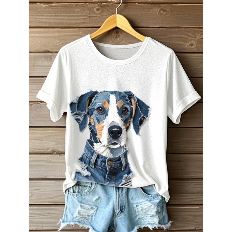 Women's Digital Printed Round Neck Top