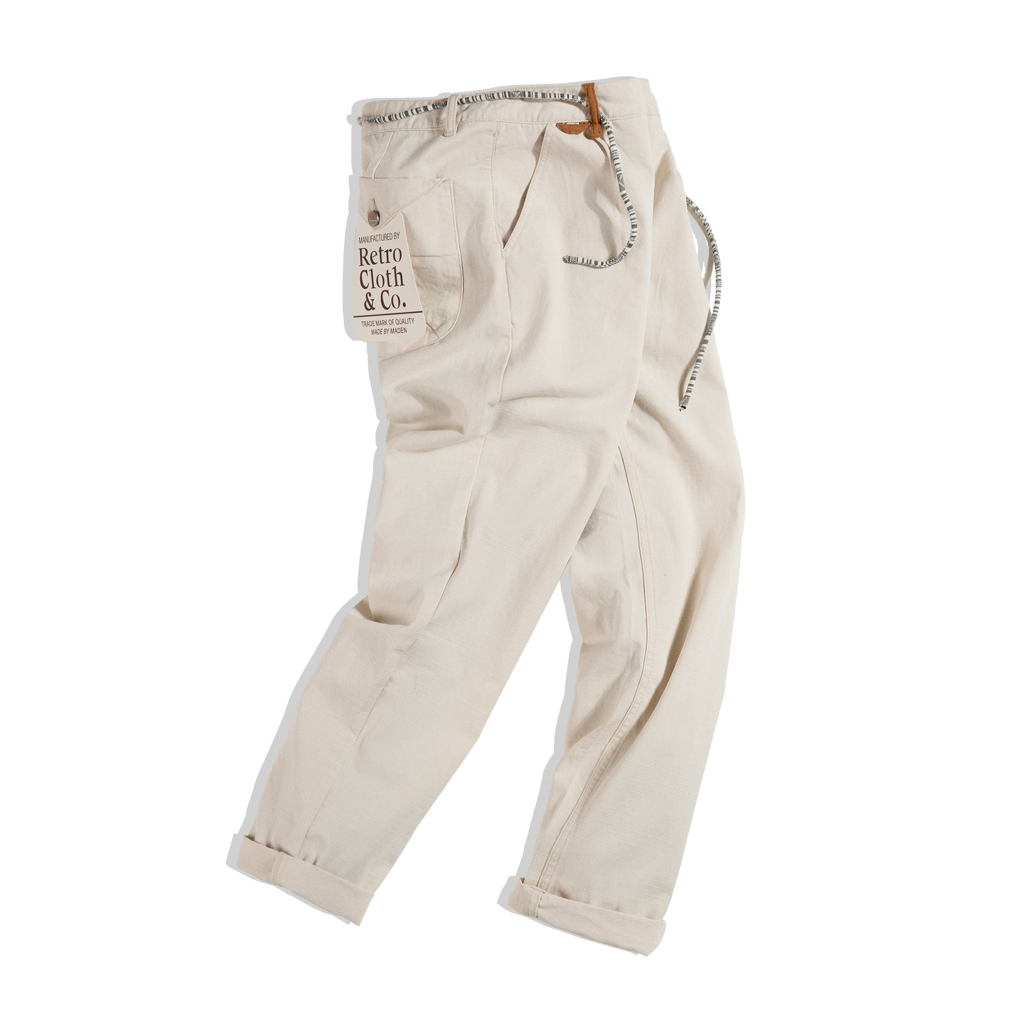 Madden Workwear American Retro Cotton Seed Shell Dark Plaid Casual Pants