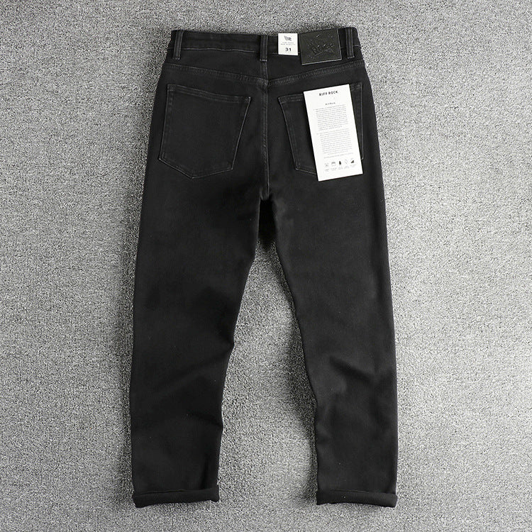 Fashion Personalized Washed Straight Retro Jeans Men