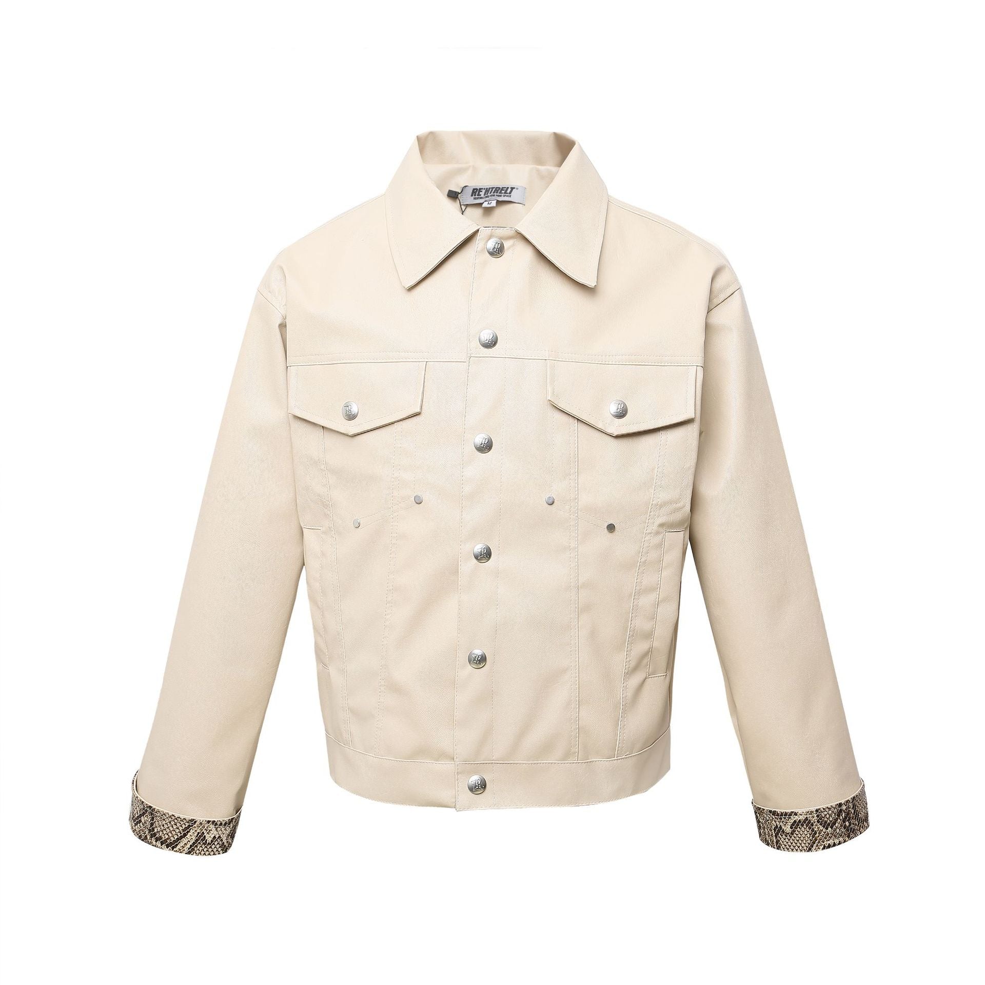 Spring New American Retro Short Wide Design Leather Jacket