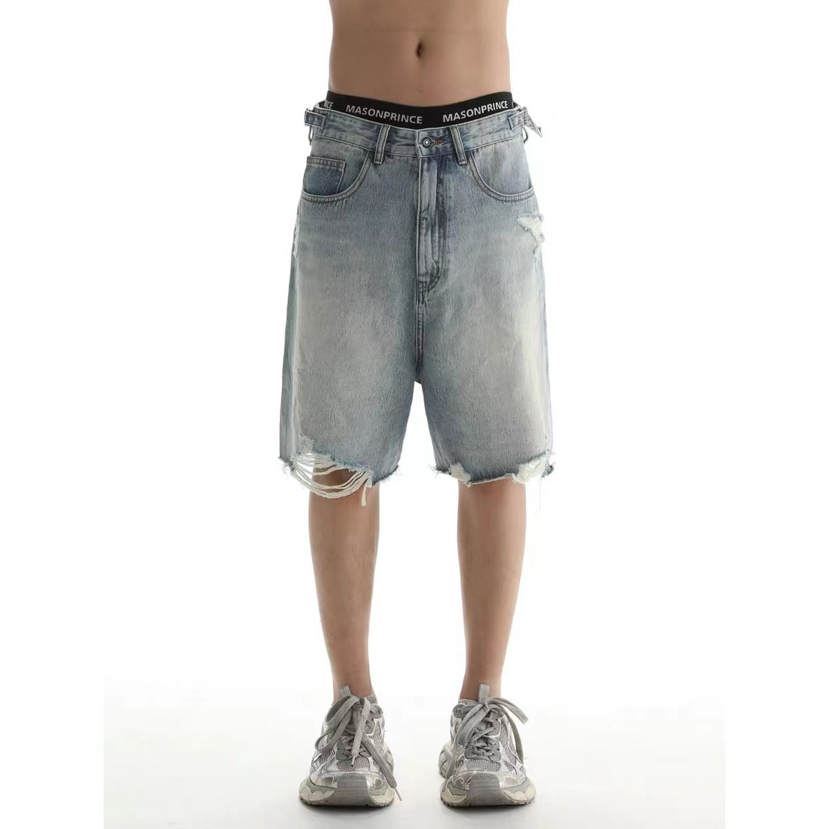 Pu Shuai Casual Loose Cropped Pants