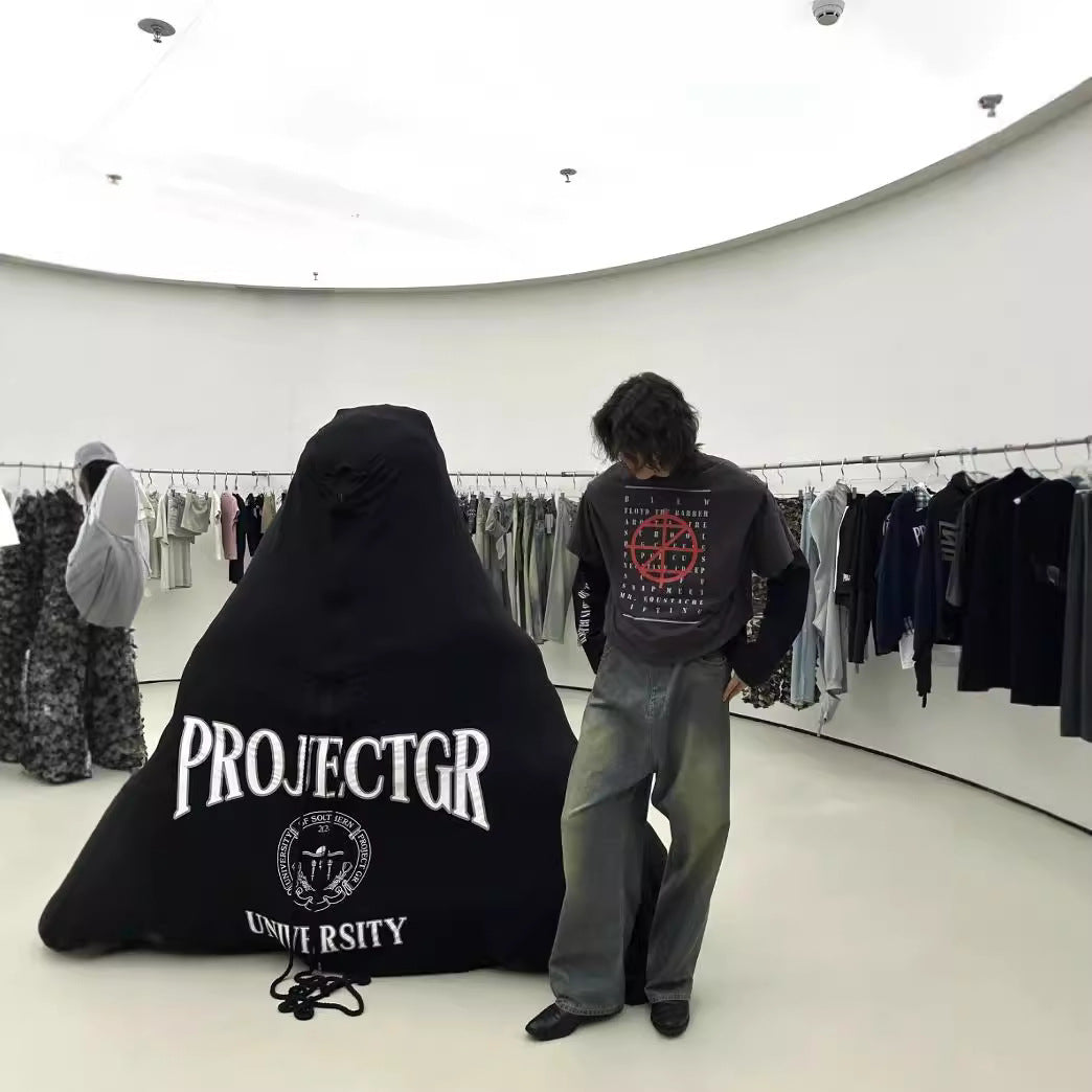 Male Personality Totem Letter Print Sweatshirt