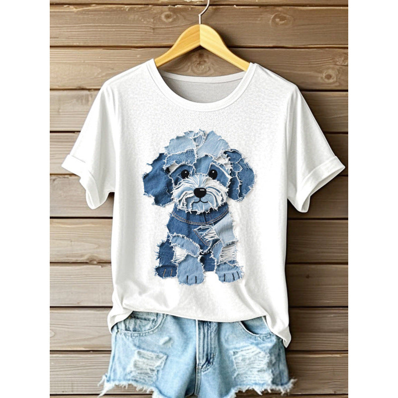 Women's Digital Printed Round Neck Top