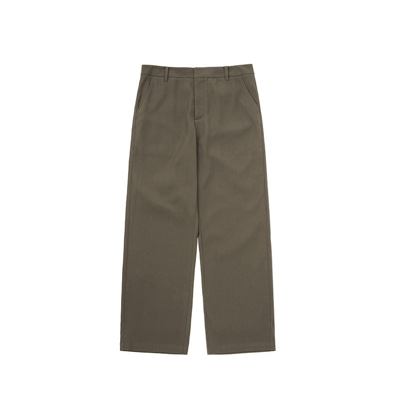 Spring And Summer New Simple Draping Casual Pocket Trousers
