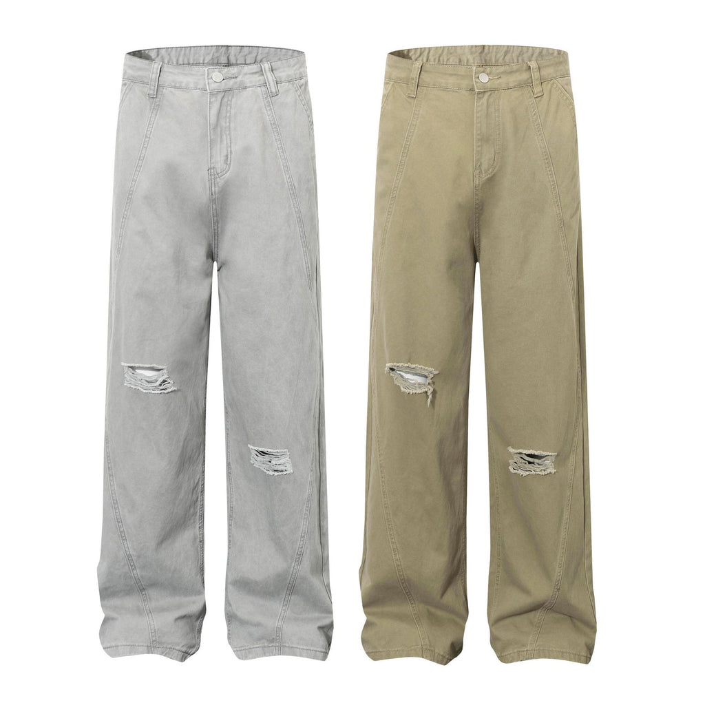 Men's Retro Simple Loose Wide-leg Workwear Trousers