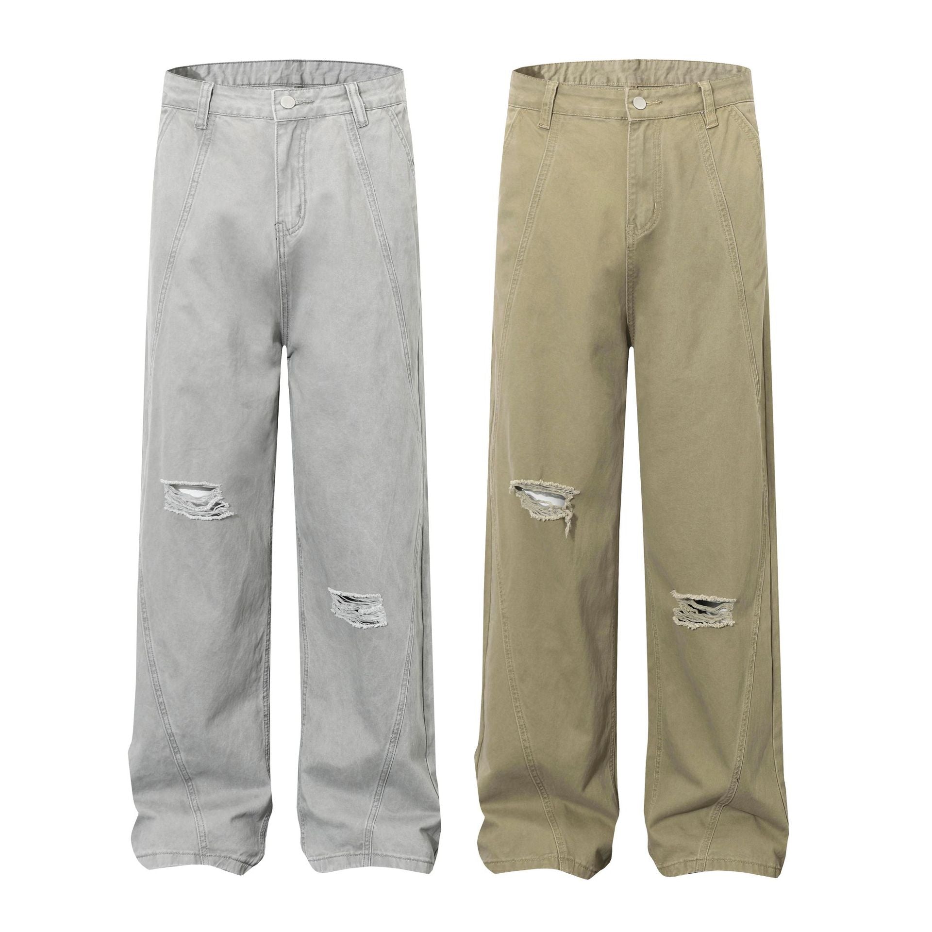 Men's Retro Simple Loose Wide-leg Workwear Trousers