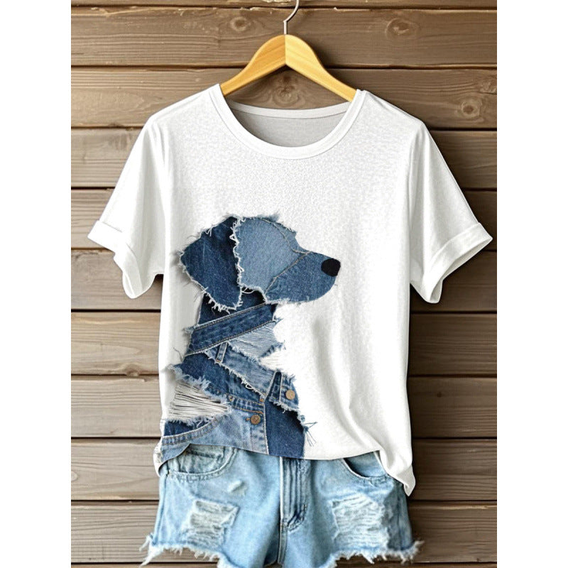 Women's Digital Printed Round Neck Top