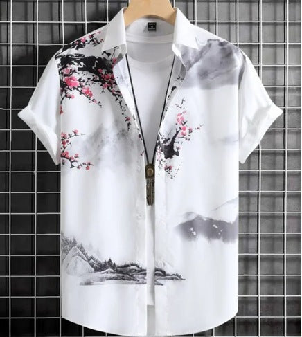 Plus Size Casual 3D Digital Printing Short Sleeve