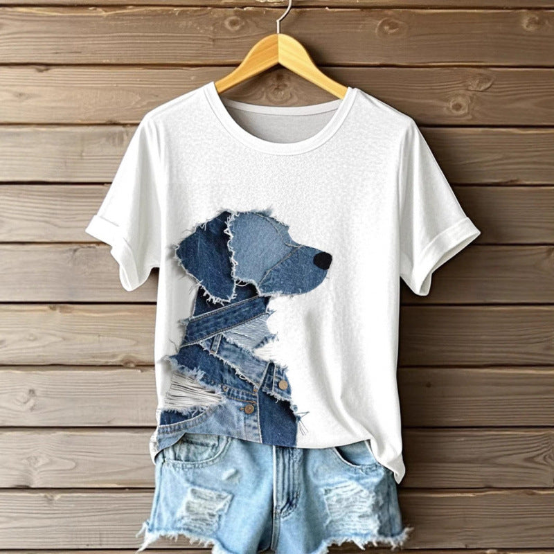 Women's Digital Printed Round Neck Top