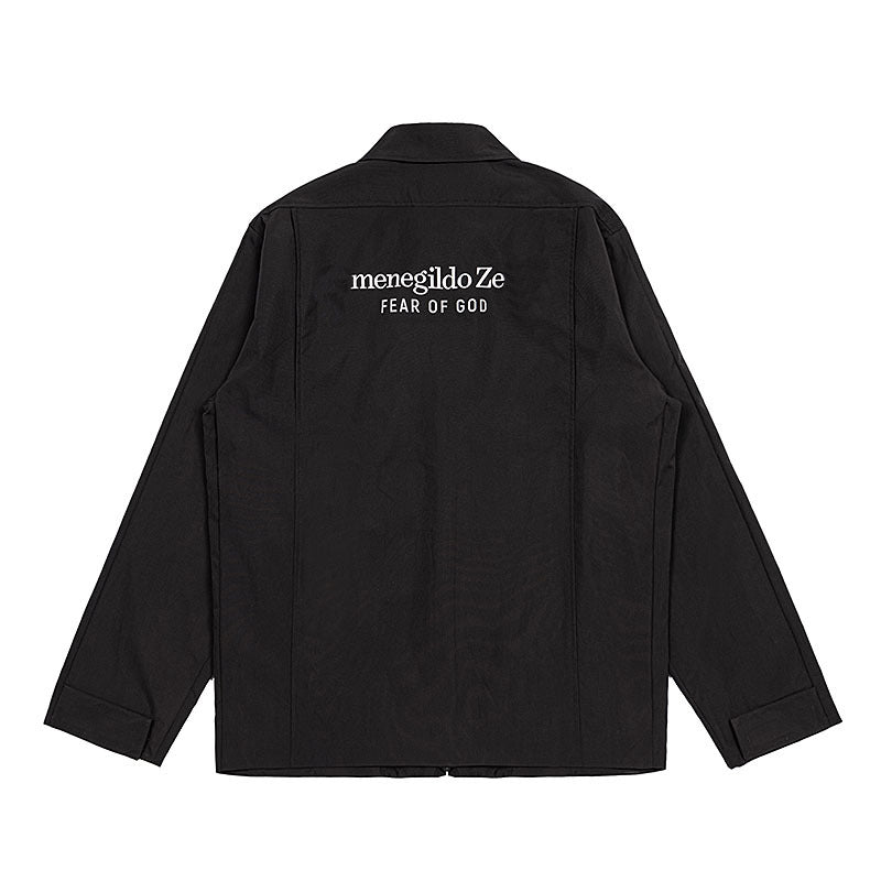 Back Letter Print Casual Coat Jacket