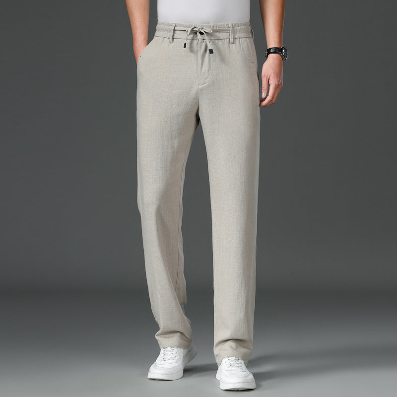 Summer Thin Cotton And Linen Tencel Breathable And Loose Straight White Pants