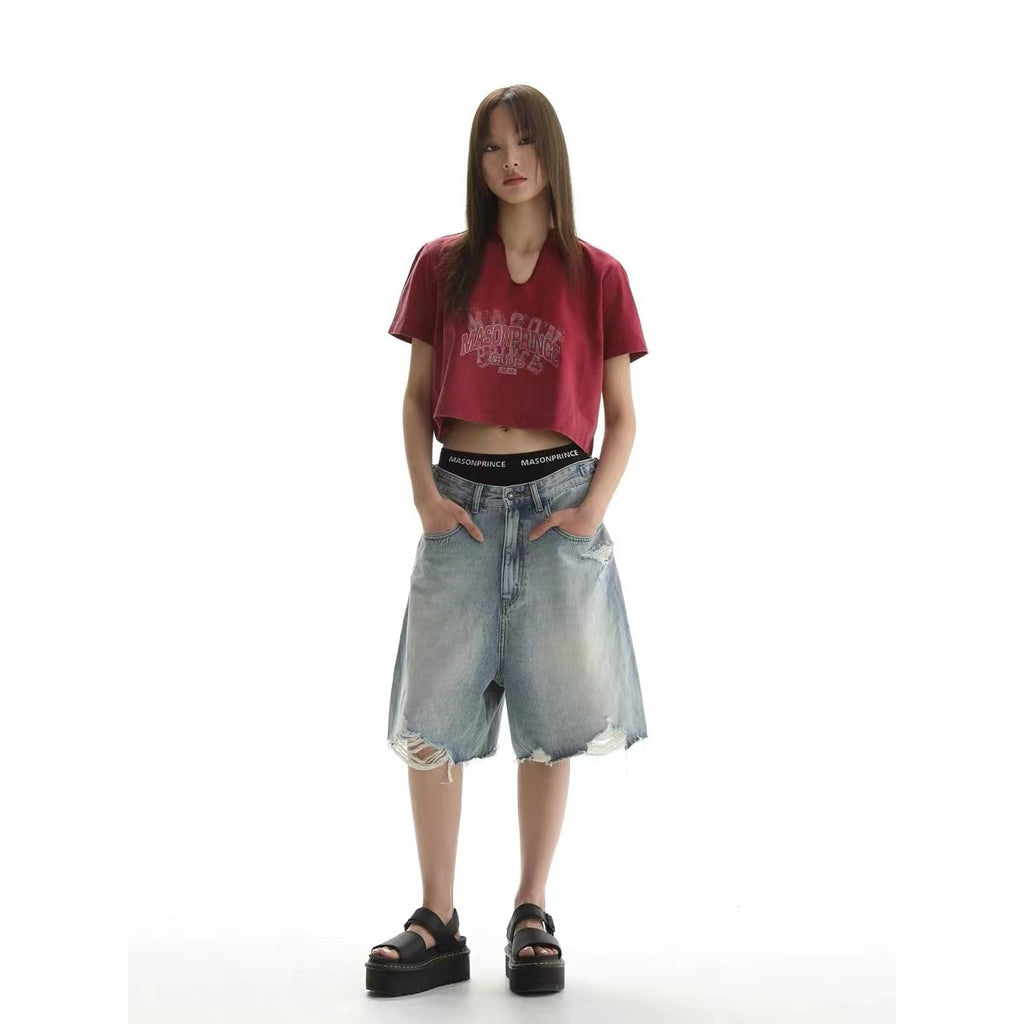 Pu Shuai Casual Loose Cropped Pants